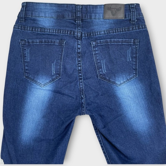 Lucky & Blessed Skinny Jeans Sz 6 Lace Applique Dark Wash Denim - Picture 5 of 7